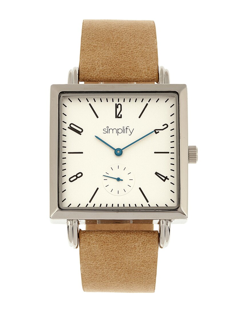 Simplify The 5000 Leather-band Watch In White