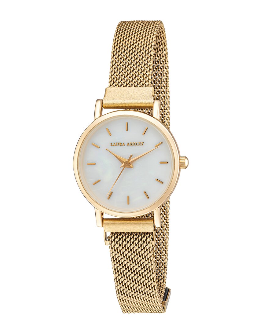 Laura Ashley Women's Rose Gold-tone Alloy Sleek Magnet Bracelet Watch 33mm