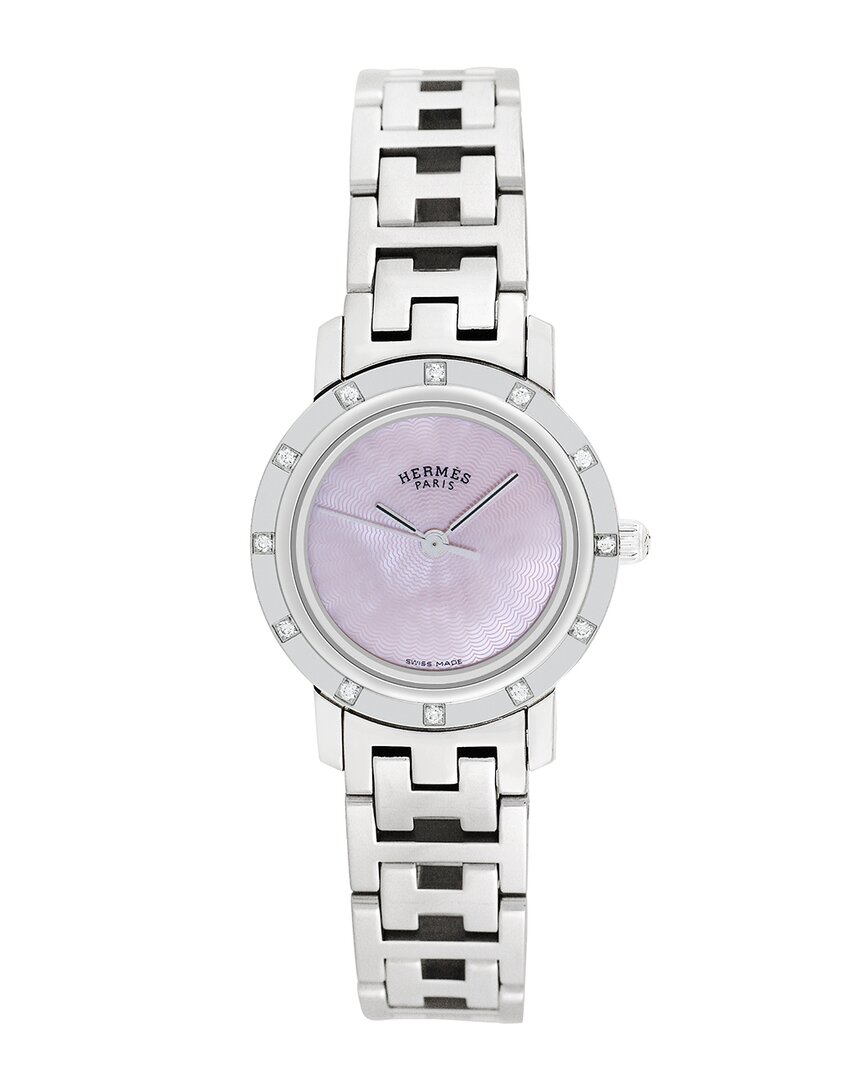 Pre-owned Hermes Hermès Women's Clipper Diamond Watch, Circa 2000's (authentic Pre-loved)