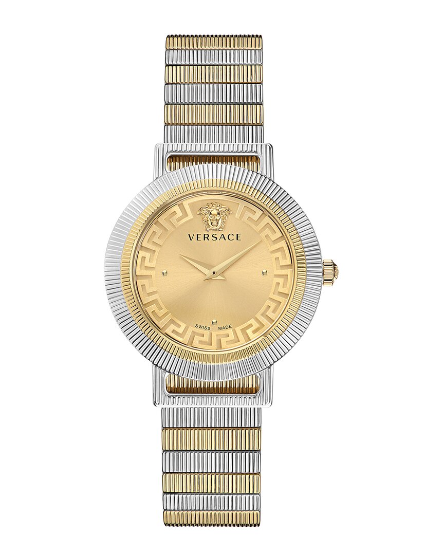 Versace Greca Chic Bracelet Watch With Gold Enamel Dial