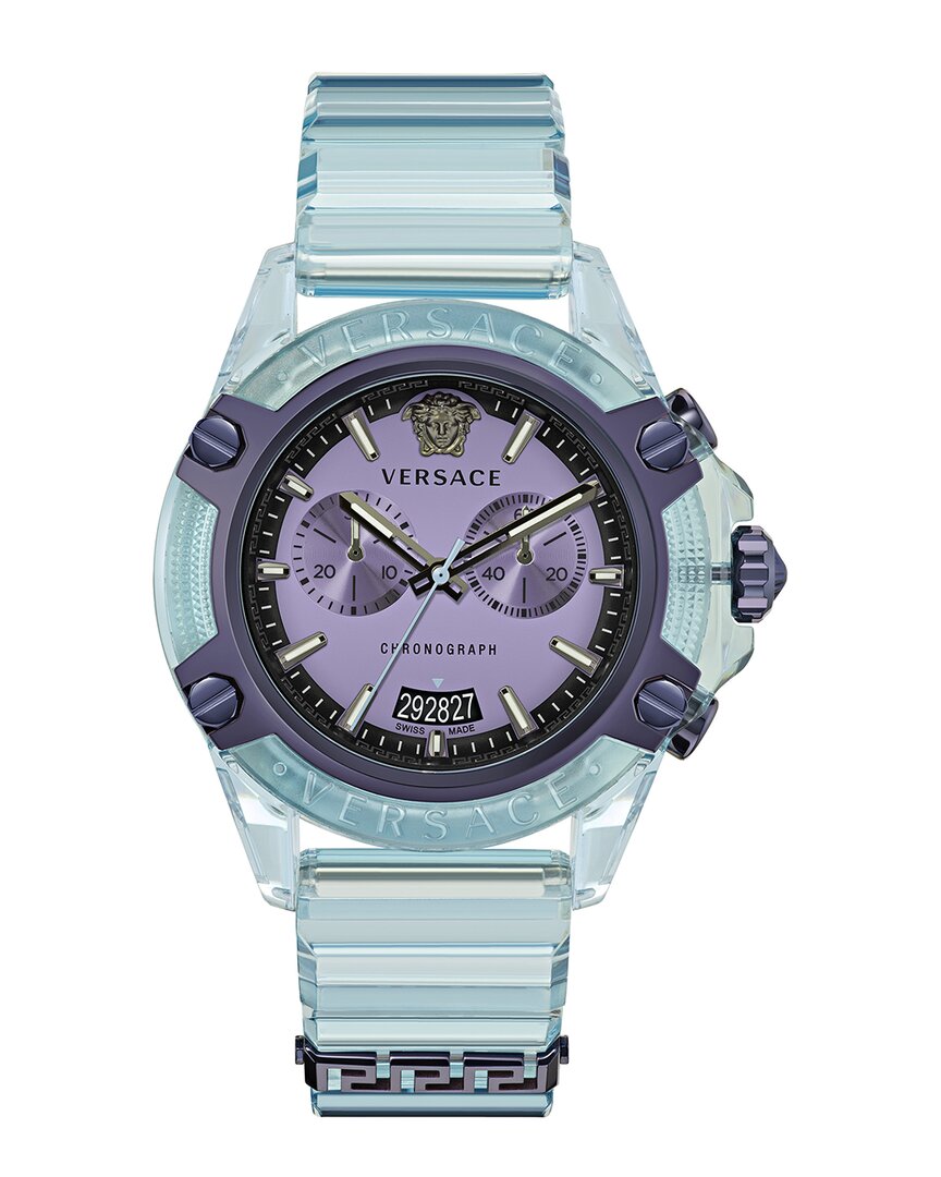 Versace Men's Icon Active Silicone Strap Chronograph Watch, 44mm