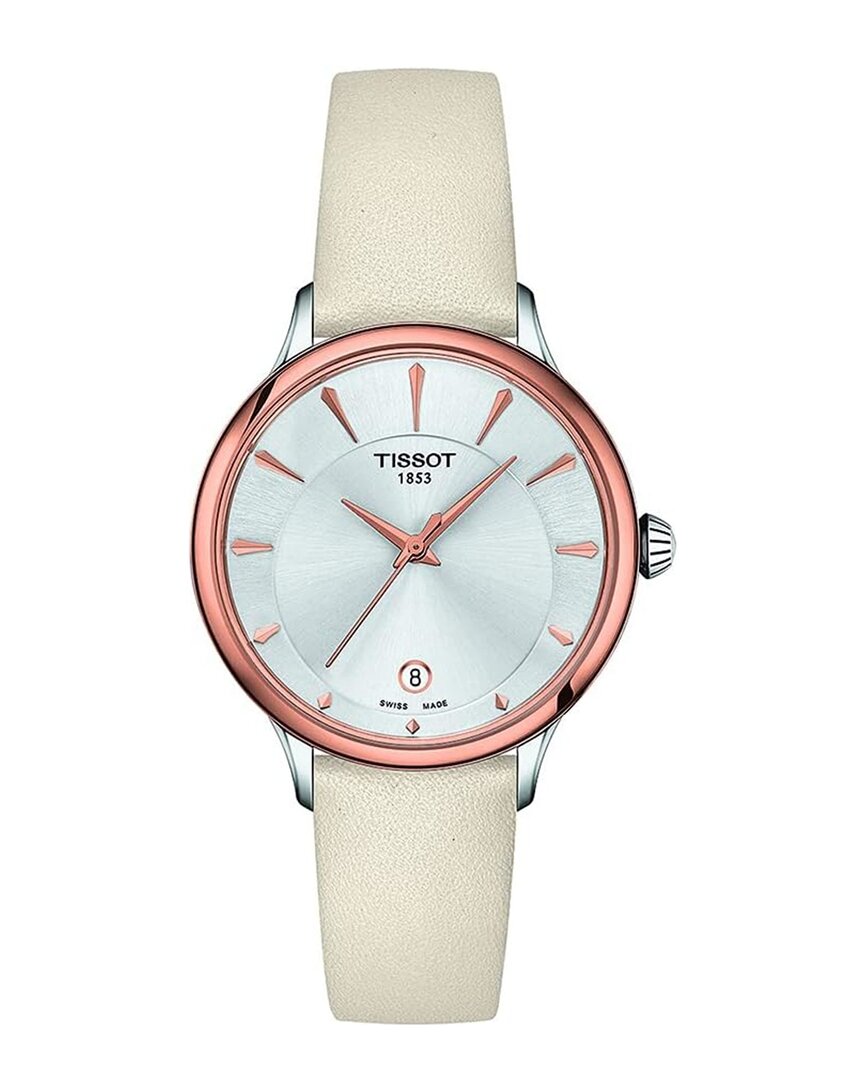 Tissot Odaci-t Quartz Silver Dial Ladies Watch T133.210.26.031.00 In Gold / Gold Tone / Rose / Rose Gold / Rose Gold Tone / Silver
