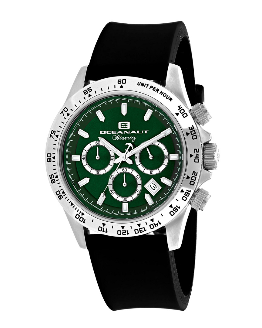 Oceanaut Biarritz Chronograph Quartz Green Dial Men's Watch Oc6112r In Black / Green