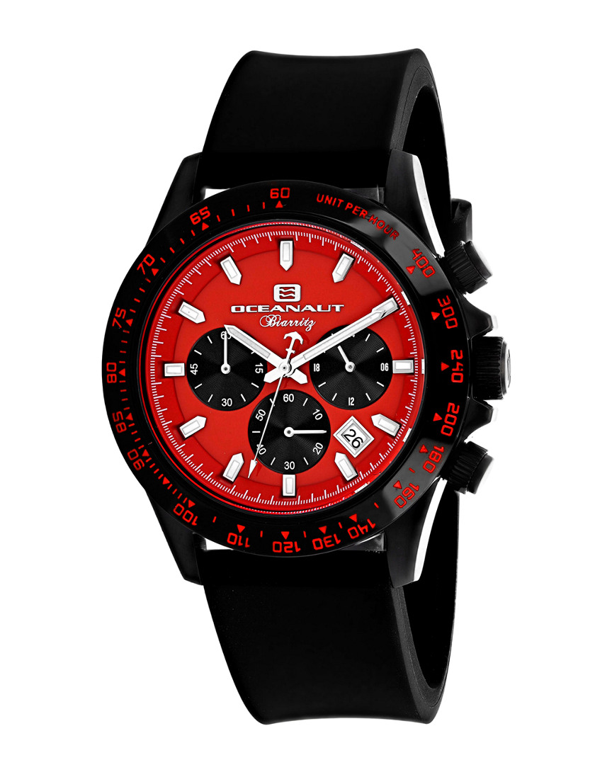 Oceanaut Biarritz Chronograph Quartz Red Dial Mens Watch Oc6115r In Red   / Black