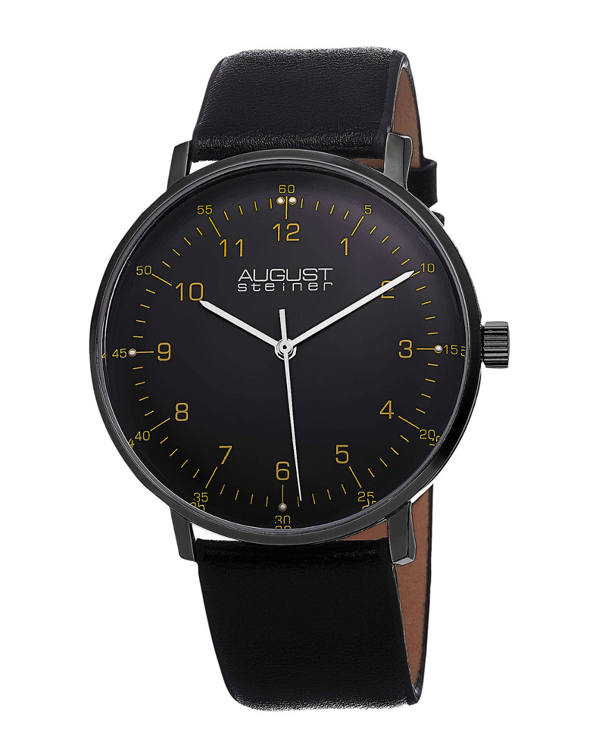 August Steiner Men's Genuine Leather Watch
