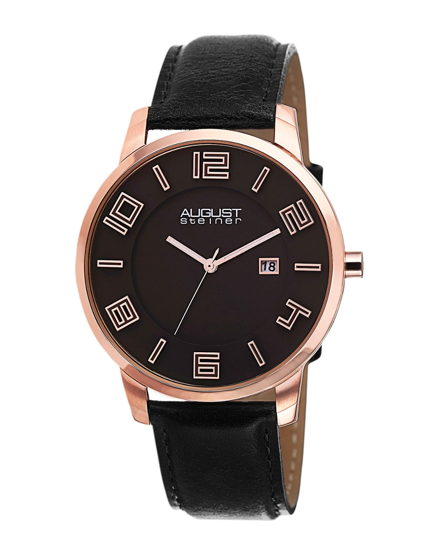 August Steiner Men's Genuine Leather Watch