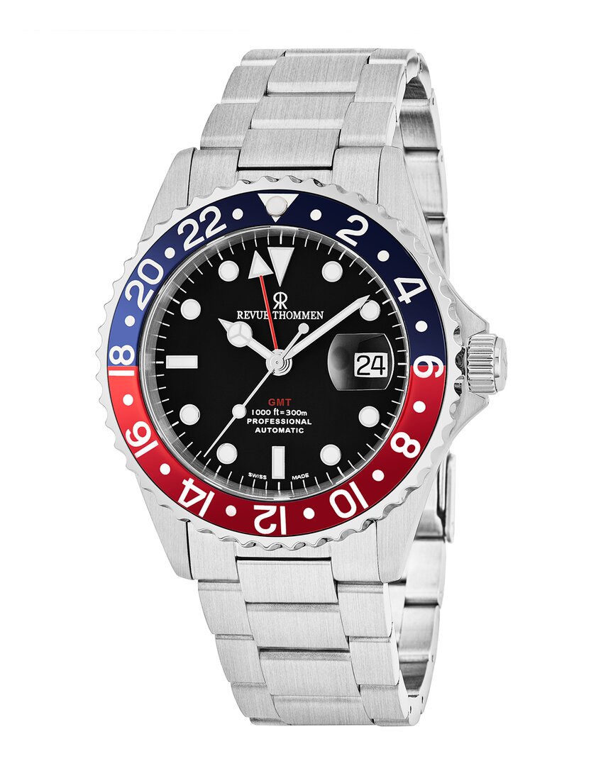 Revue Thommen Diver Black Dial Pepsi Bezel Men's Watch 17572.2135 In Red   / Black / Blue