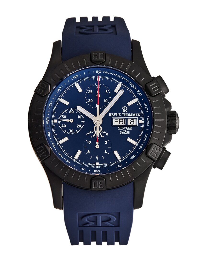 Revue Thommen Air Speed Chronograph Automatic Blue Dial Men's Watch 16071.6876