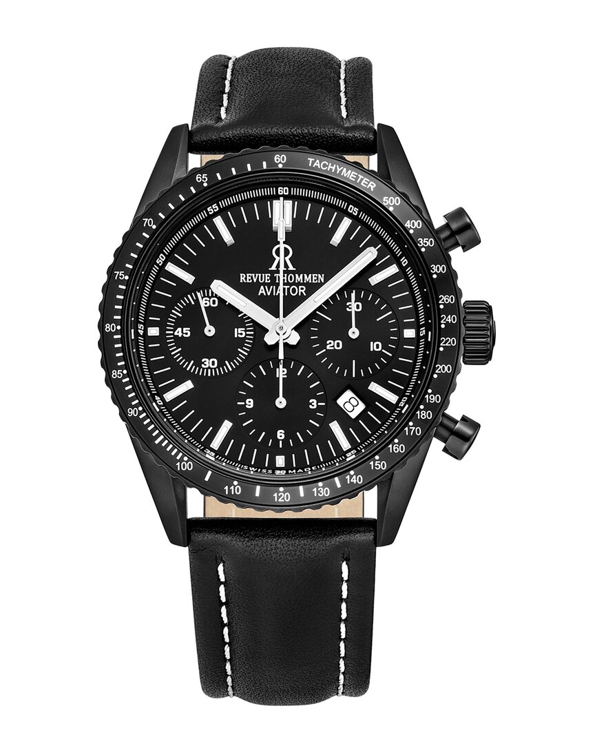 Revue Thommen Aviator Chronograph Automatic Black Dial Men's Watch 17000.6577