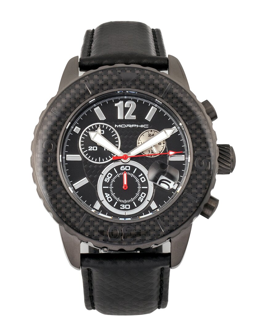 Morphic M51 Series Chronograph Leather-band Watch W/date