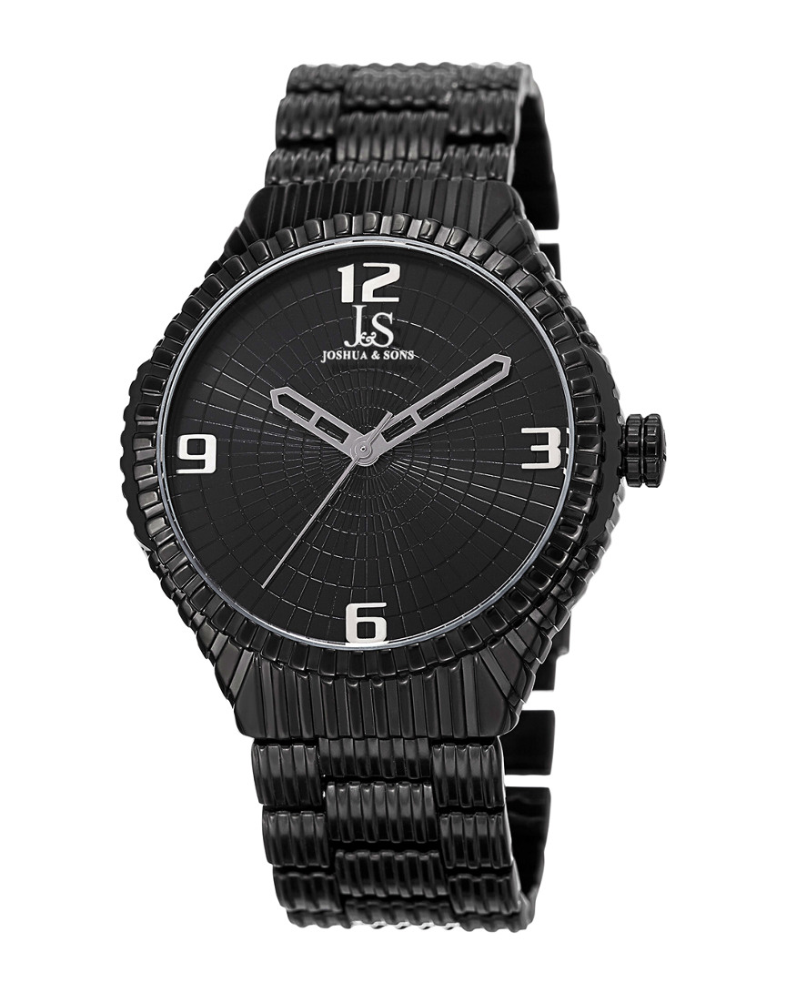 Joshua And Sons Joshua & Son's Etched Edgy Alloy Watch