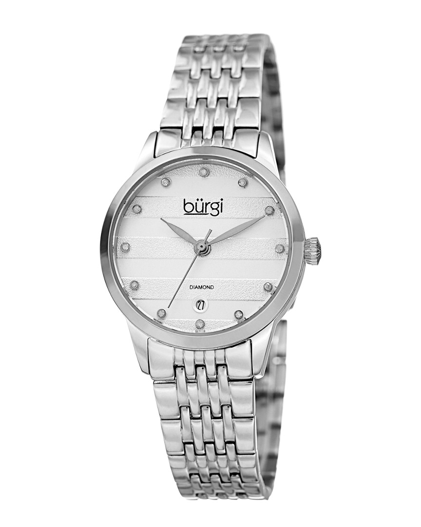 Burgi Women's Stainless Steel Diamond Watch
