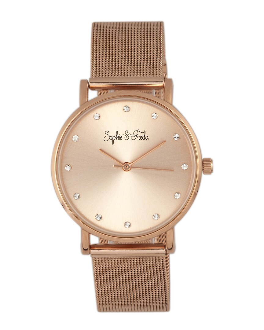Sophie And Freda Savannah Crystal Rose Gold Dial Ladies Watch Sf4202 In Gold / Gold Tone / Rose / Rose Gold / Rose Gold Tone
