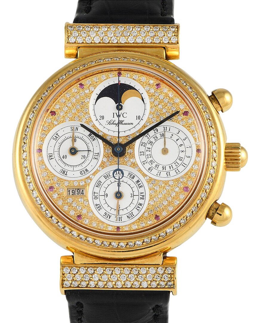 Shop Iwc Schaffhausen Iwc Men's Da Vinci Diamond Watch, Circa 1988 (authentic )