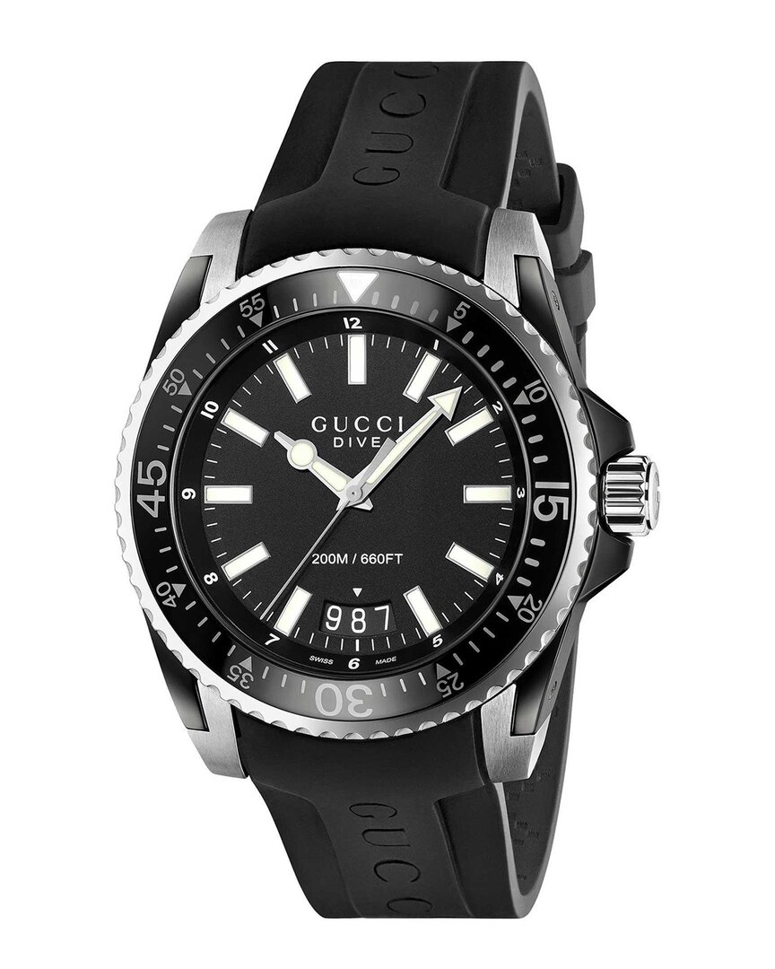 Shop Gucci Men's Classic Watch In Black