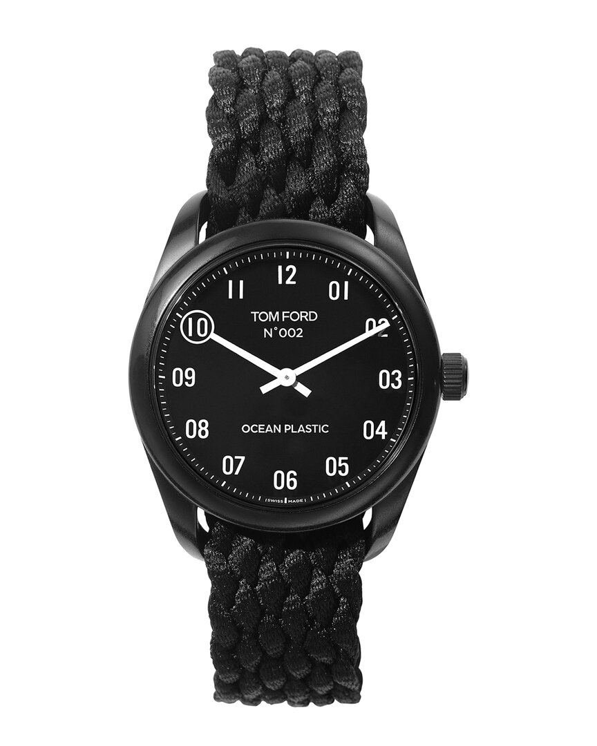 Tom Ford Unisex 002 Ocean Plastic Watch In Black