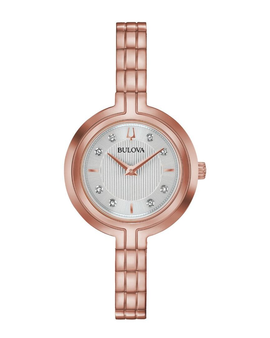 Bulova Women's 30mm Stainless Steel Diamond Bracelet Watch In Neutral