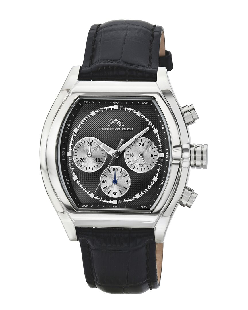 Porsamo Bleu Roman Quartz Black Dial Men's Watch 1292brol In Black / Silver