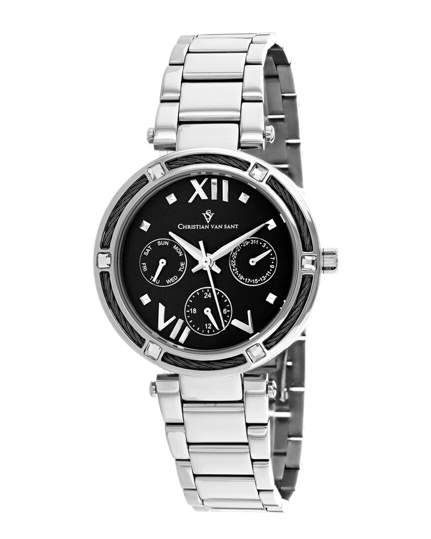 Christian Van Sant Sienna Quartz Black Dial Ladies Watch Cv1820