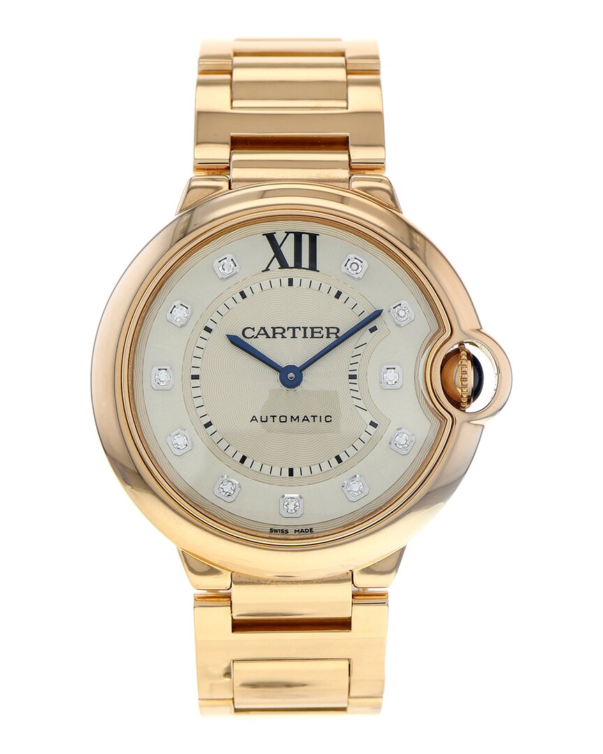 Shop Cartier Men's Ballon Bleu 36 Diamond Watch, Circa 2013 (authentic )