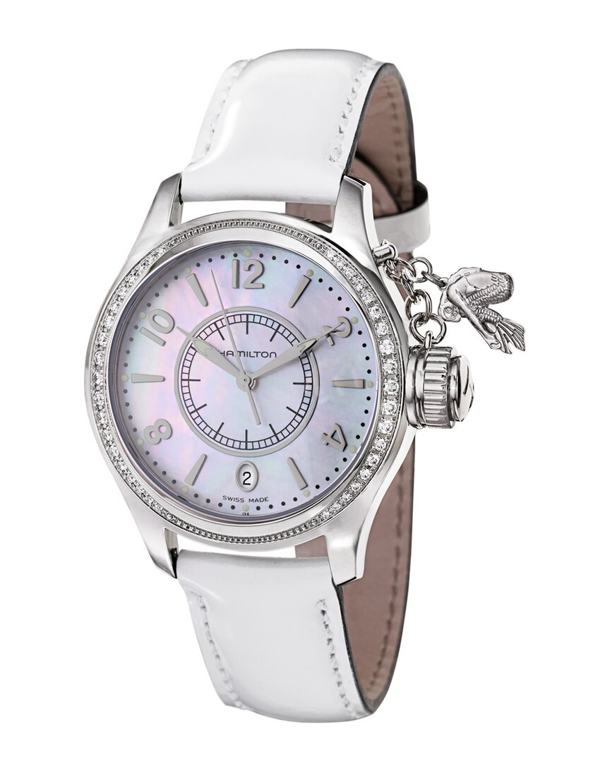 Shop Hamilton Women's Khaki Navy Seaqueen Watch