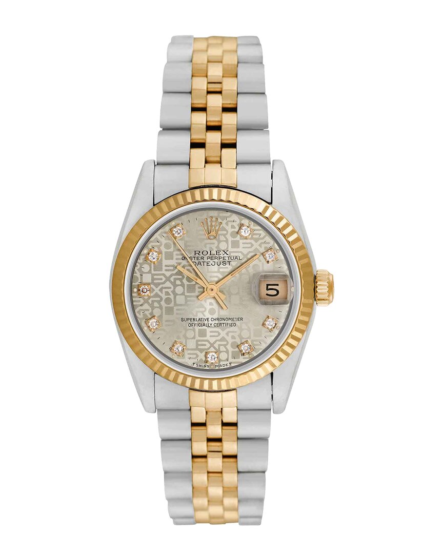Shop Heritage Rolex Rolex Midsize Datejust Diamond Watch, Circa 1990s (authentic )