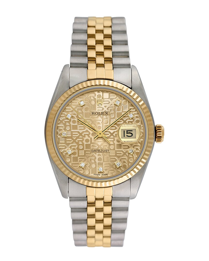 Shop Heritage Rolex Rolex Men's Datejust Diamond Watch, Circa 1990s (authentic )