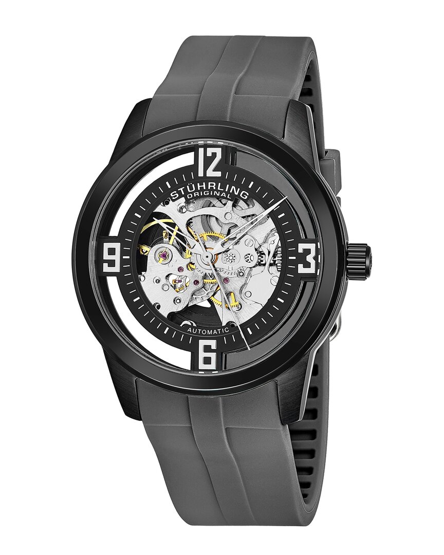 Stuhrling Original Legacy Silver Dial Men's Watch M15487 In Black / Silver / Skeleton
