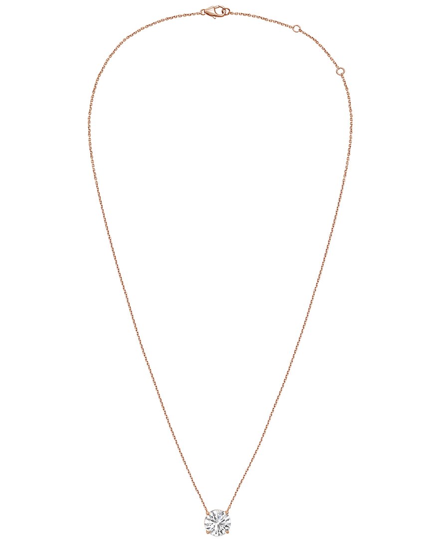 Diana M Lab Grown Diamonds Diana M. 14k Rose Gold 4.00 Ct. Tw. Lab-grown Diamond Pendant Necklace