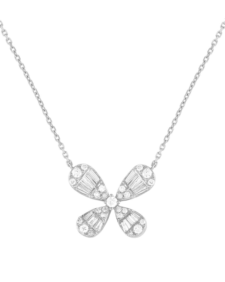 Diamond Select Cuts 14k 0.75 Ct. Tw. Diamond Flower Necklace In White