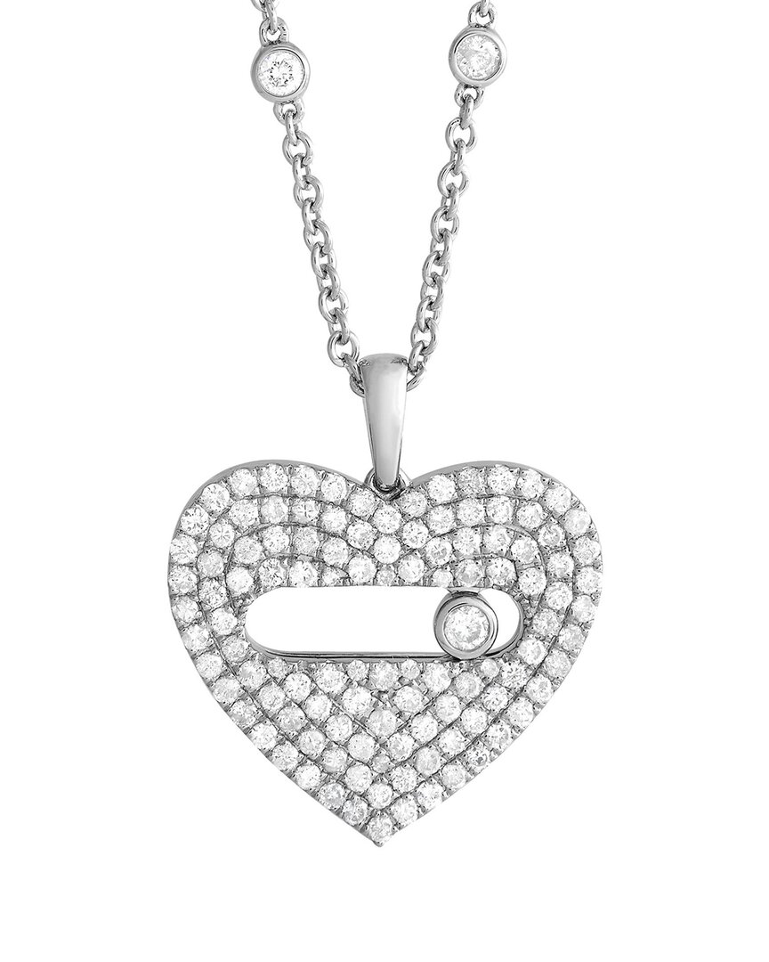 Diamond Select Cuts 14k 2.10 Ct. Tw. Diamond Heart Necklace In White