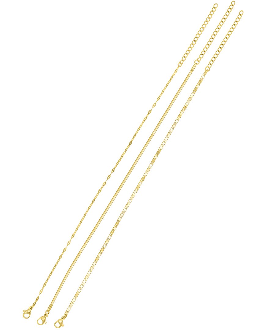 Adornia 14k Plated Tarnish Resistant Anklet In Gold