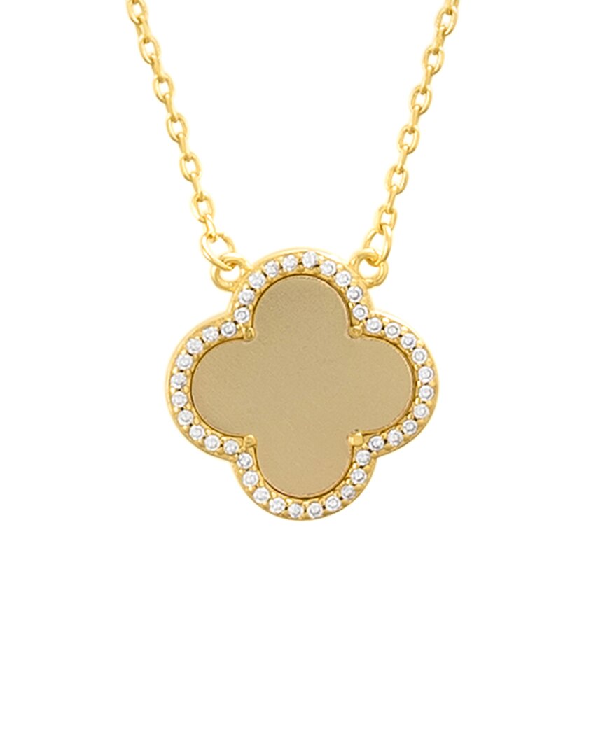 Adornia 14k Plated Halo Clover Necklace