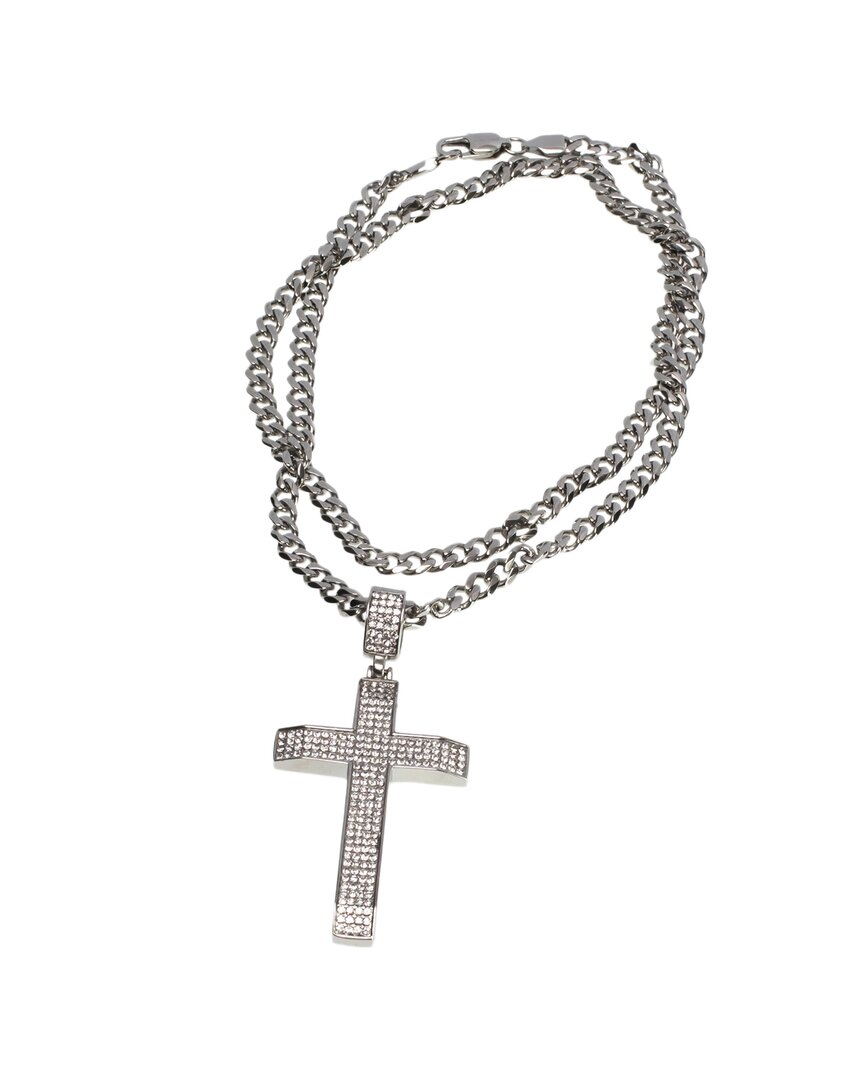 Jean Claude Dell Arte Stainless Steel Cross Pendant Necklace