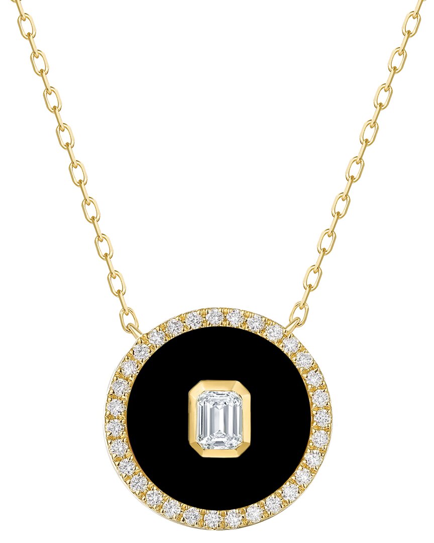 Sabrina Designs 14k 2.74 Ct. Tw. Diamond & Onyx Medallion Necklace