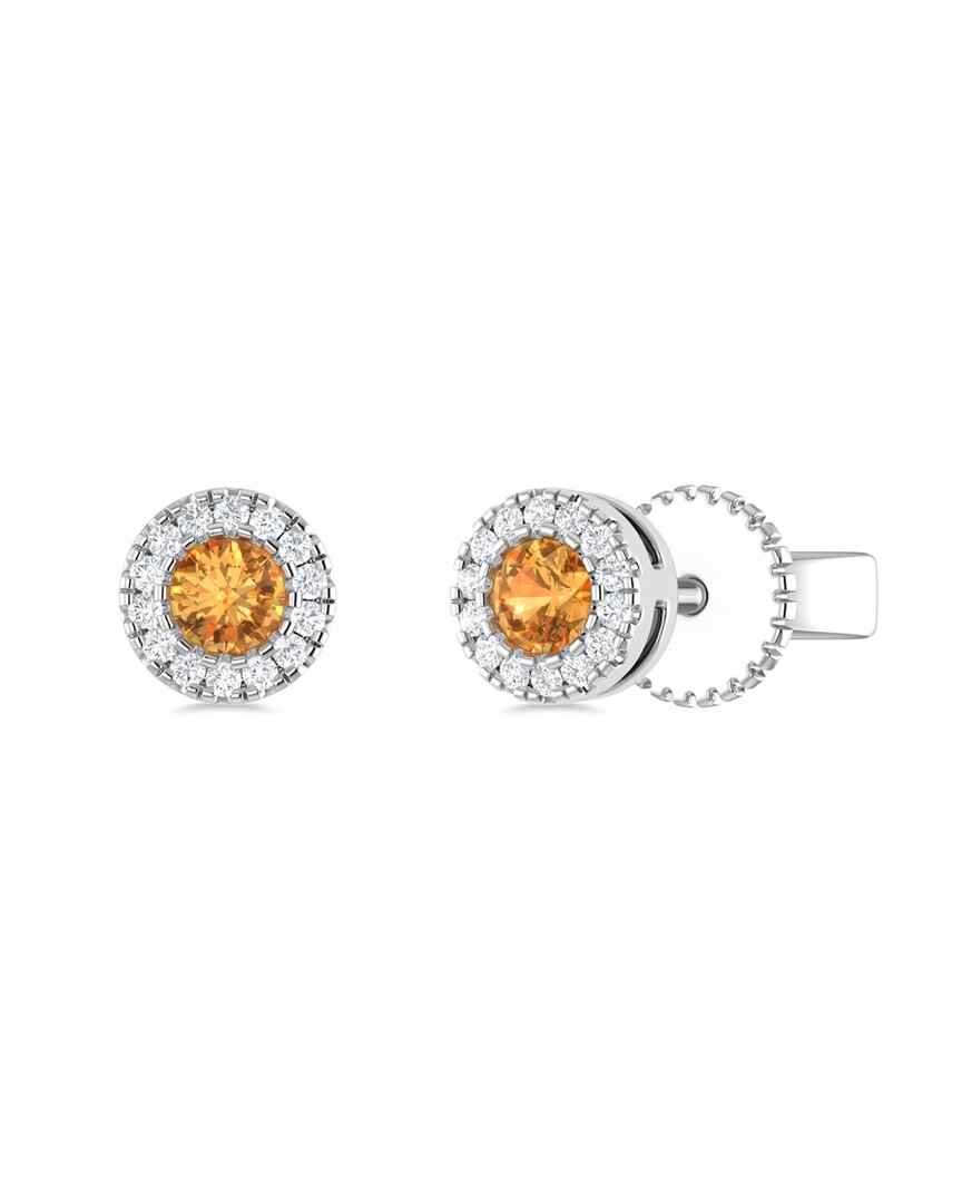Sabrina Designs 14k 0.16 Ct. Tw. Diamond & Citrine Studs