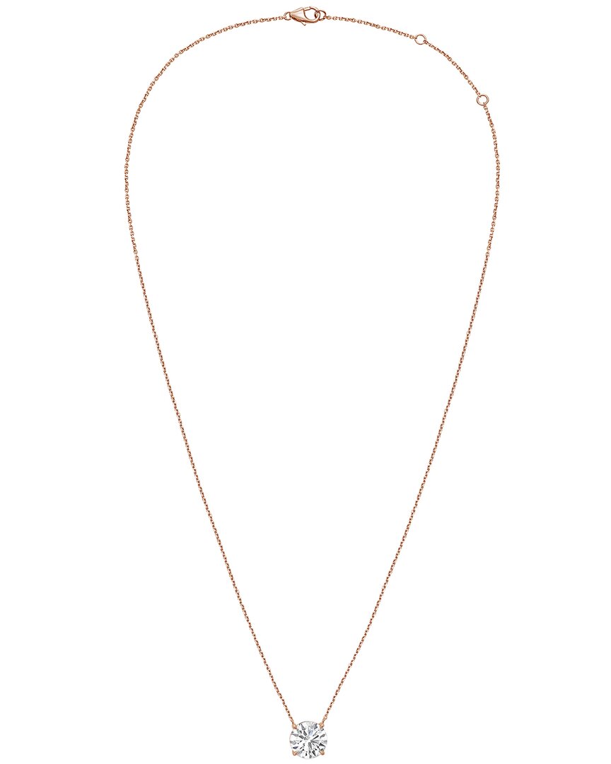 Diana M Lab Grown Diamonds Diana M. 14k Rose Gold 4.00 Ct. Tw. Lab-grown Diamond Pendant Necklace