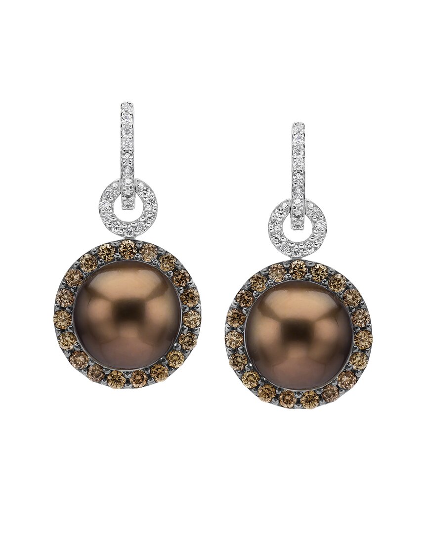 Le Vian 14k 0.00 Ct. Tw. Diamond & 9.5mm Pearl Earrings
