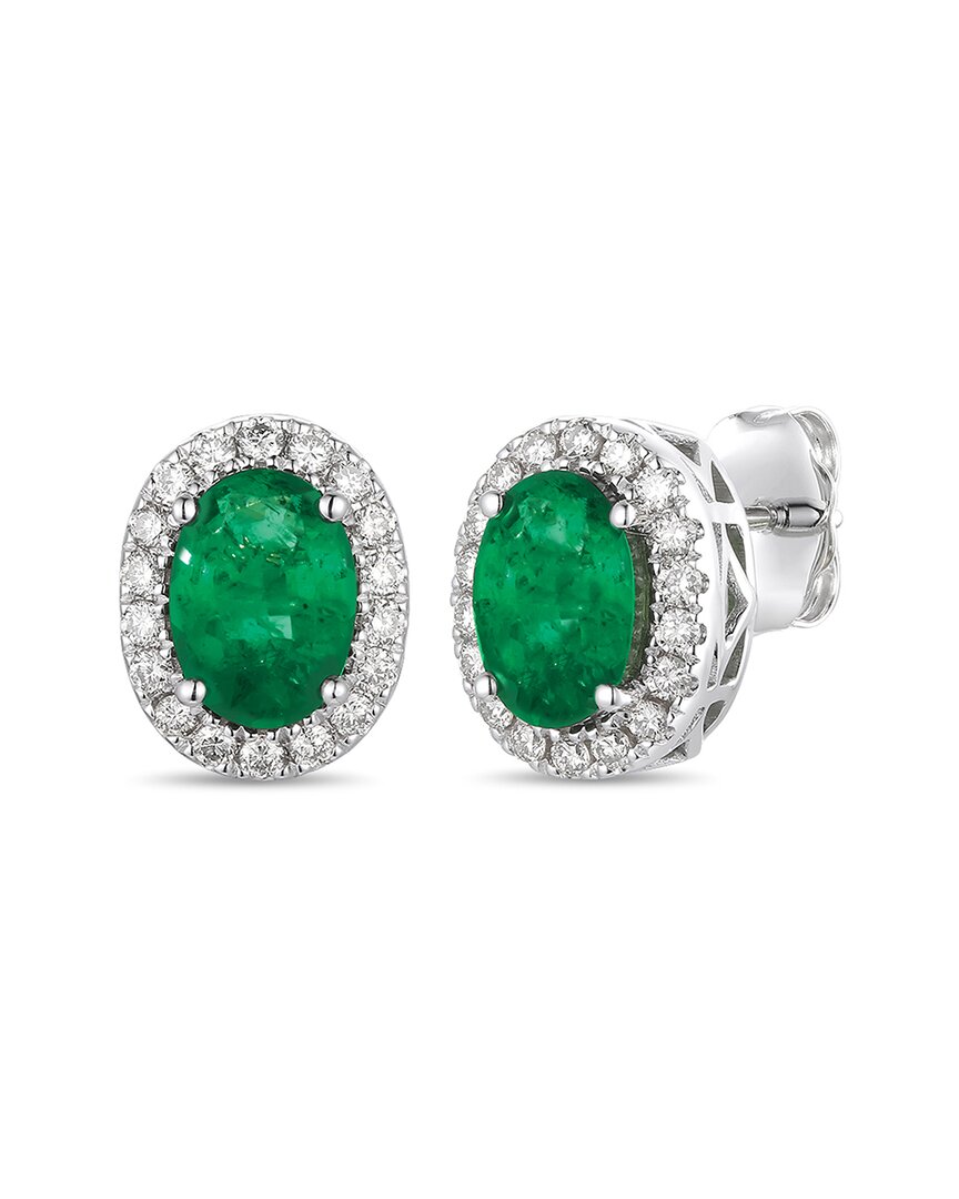 Le Vian 14k 0.51 Ct. Tw. Diamond & Emerald Earrings