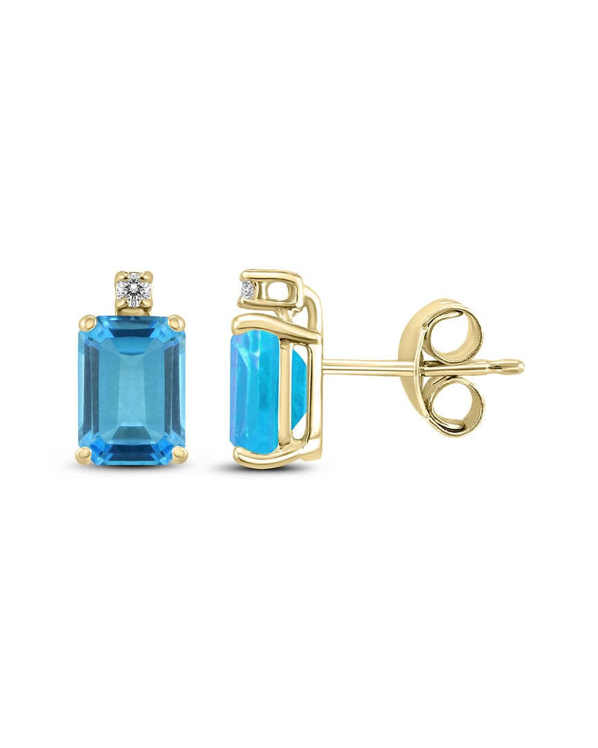 Gemstones 14k 1.84 Ct. Tw. Diamond & Blue Topaz Earrings