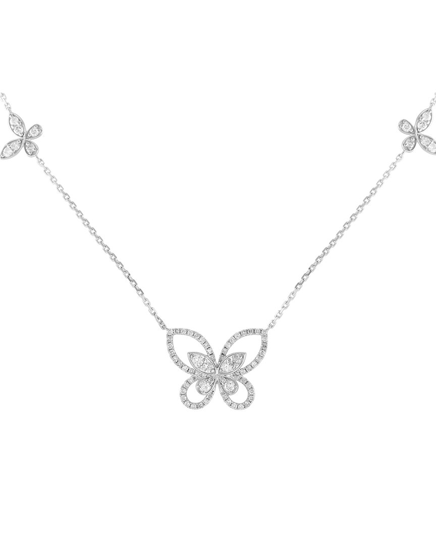 Diamond Select Cuts 18k 0.86 Ct. Tw. Diamond Butterfly Necklace