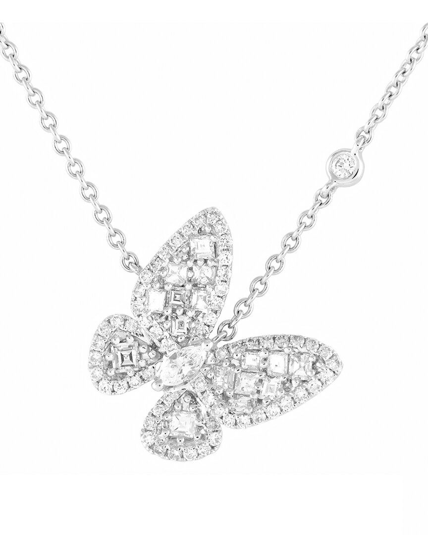 Diamond Select Cuts 18k 0.90 Ct. Tw. Diamond Butterfly Necklace