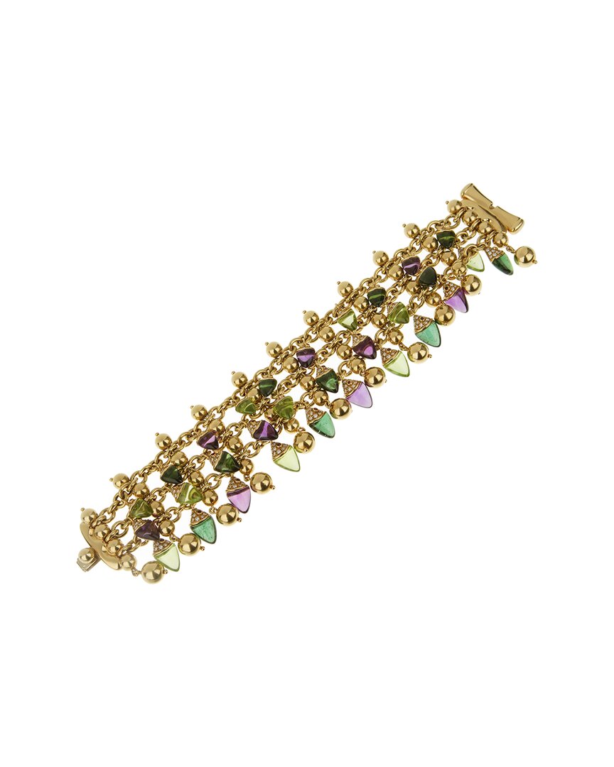 Bulgari 18k 63.00 Ct. Tw. Diamond & Gemstone Bracelet (authentic )