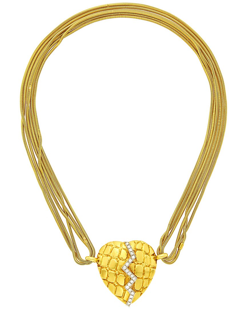 Gucci 18k 0.50 Ct. Tw. Diamond Heart Pendant Necklace (authentic )