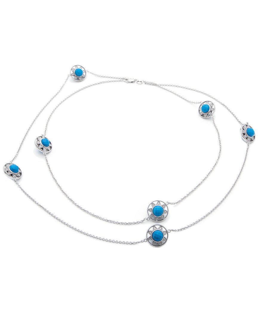 Gemstones Silver Turquoise Necklace