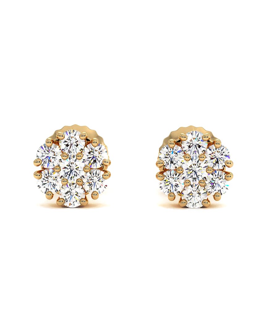 Lab Grown Diamonds 14k 0.75 Ct. Tw. Lab-grown Diamond Flower Earrings