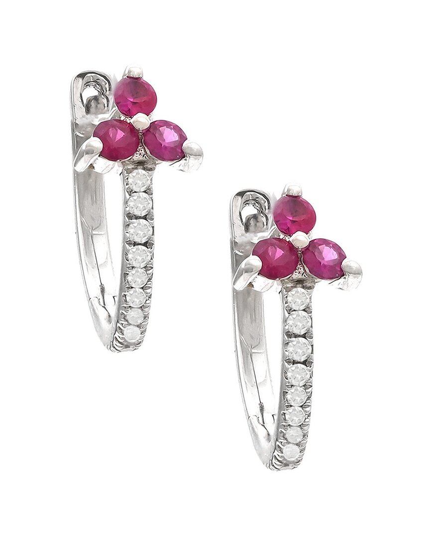 Gemstones 14k 0.23 Ct. Tw. Diamond & Ruby Earrings