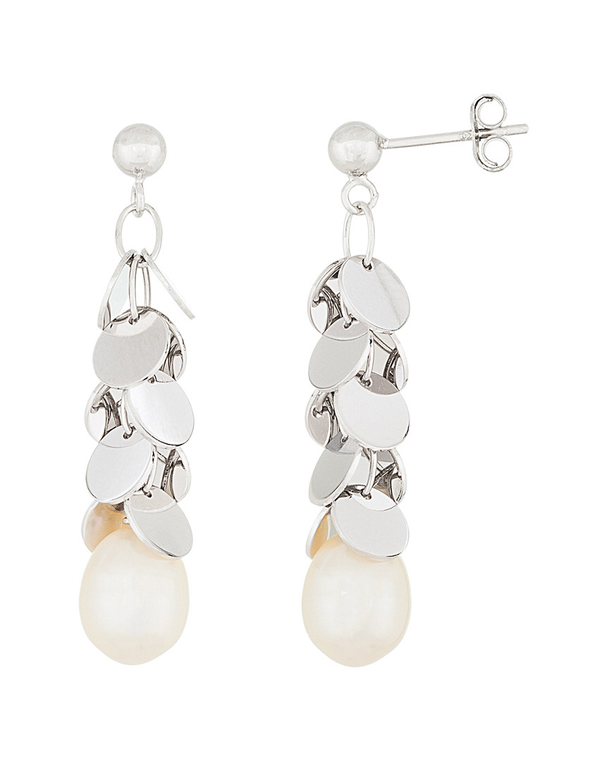 Splendid Pearls Silver 7.5-8mm Freshwater Pearl Earrings
