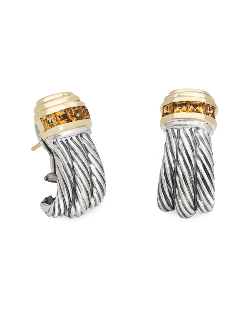 DAVID YURMAN DAVID YURMAN 14K & SILVER CITRINE RENAISSANCE EARRINGS (AUTHENTIC PRE-OWNED)