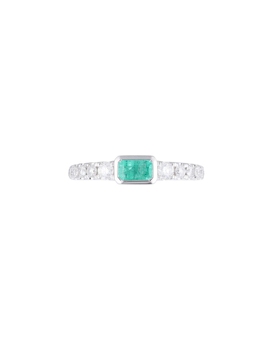 Gregg Ruth 14k 0.66 Ct. Tw. Diamond & Emerald Ring In No Color